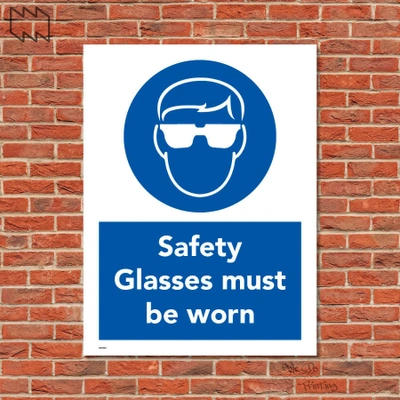  Safety Glasses Must Be Worn Sign Wdp - Ppe29