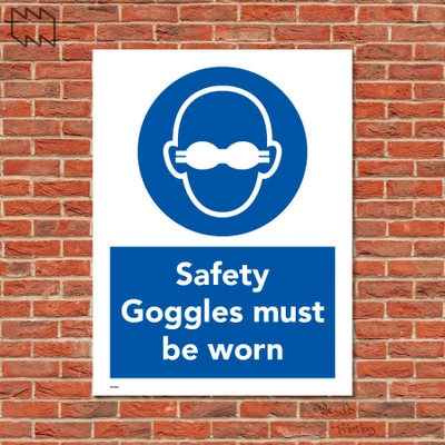  Safety Goggles Must Be Worn Sign Wdp - Ppe28