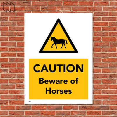  Caution Beware Of Horses Wdp - F010