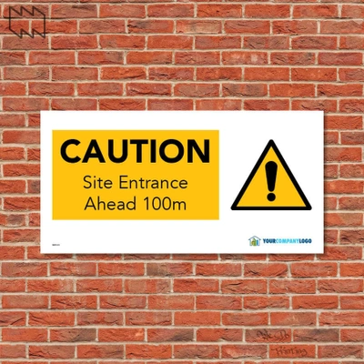  Caution Site Entrance Ahead 100m Wdp - C15