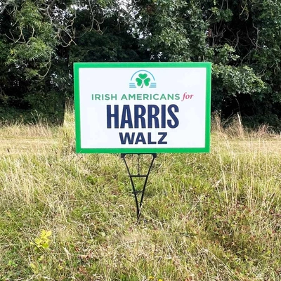 Printed Yard Sign for US Election in a grassy field