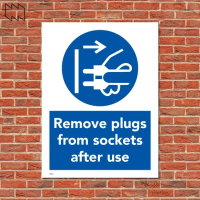  Remove Plugs From Sockets After Use Sign Wdp - Ppe36