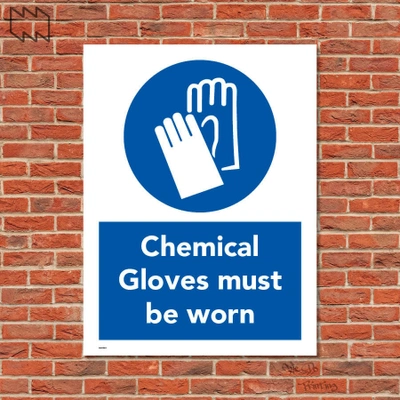  Chemical Gloves Must Be Worn Sign Wdp - Ppe15