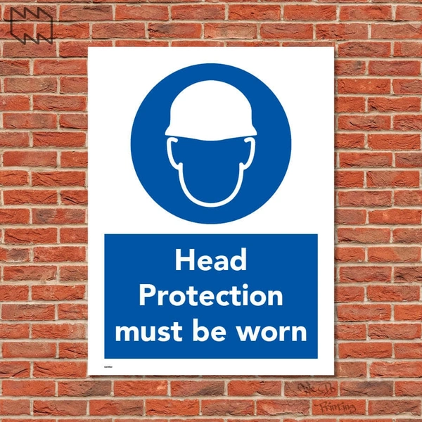  Head Protection Must Be Worn Sign Wdp - Ppe09