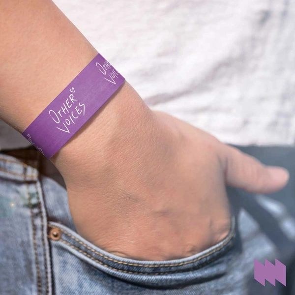 Custom wristbands for Other Voices.