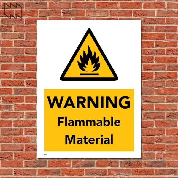  Warning Flamable Material Sign Wdp - F15