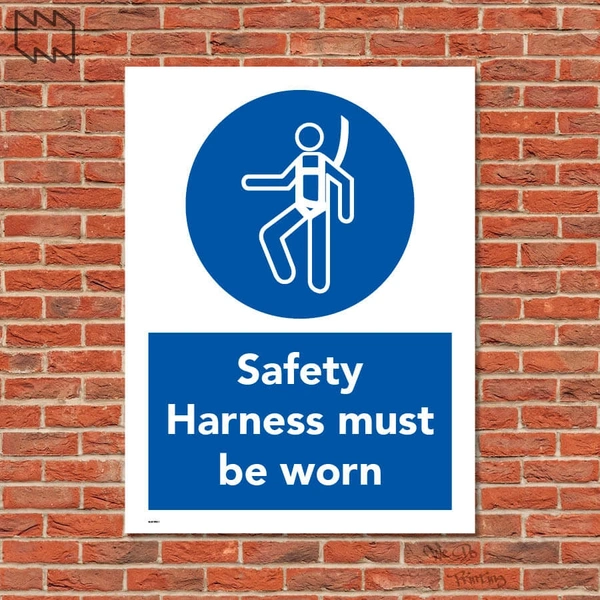  Safety Harness Must Be Worn Sign Wdp - Ppe17