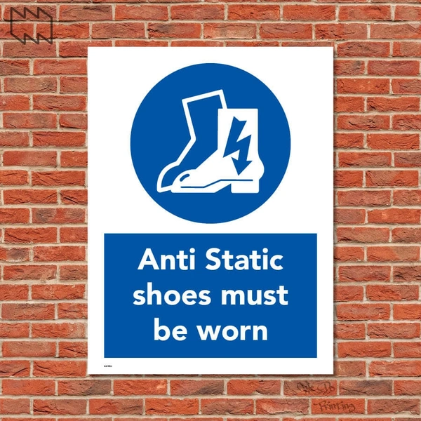  Anti Static Shoes Must Be Worn Sign Wdp - Ppe22