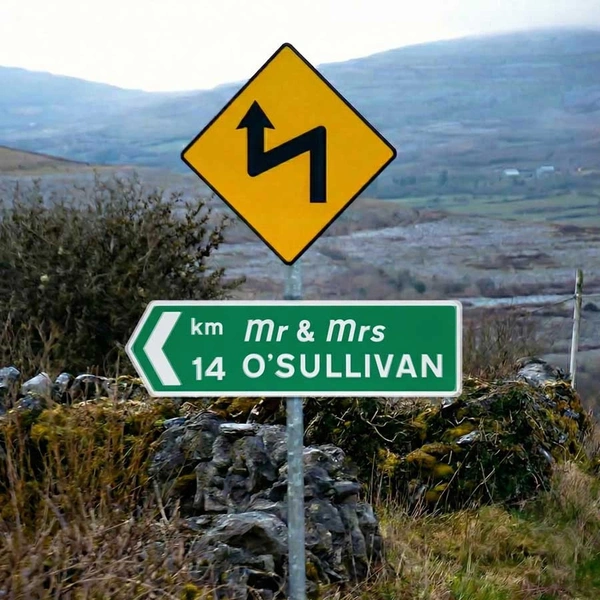  Wedding - Direction - Sign - Irish - Road - Sign - Style - Green - With - Chevron - Arrow - Country